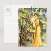 Frau im Weinberg Postkarte (Vorne/Hinten)