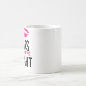 Frau immer rechte LippenTasse Kaffeetasse (Mittel)