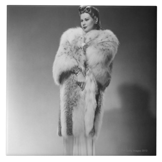 Frau in Abends-Kleid 2 Fliese (Vorderseite)