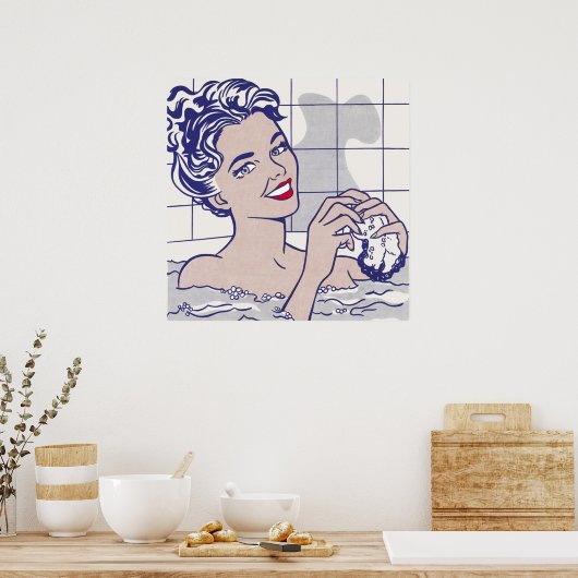 Frau in Bath von Roy Lichtenstein Poster (Küche)