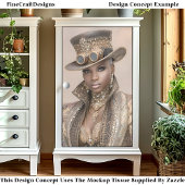 Frau in Beaded Jacket & Hat DM5L Decoupage Seidenpapier