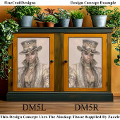 Frau in Beaded Jacket & Hat DM5L Decoupage Seidenpapier