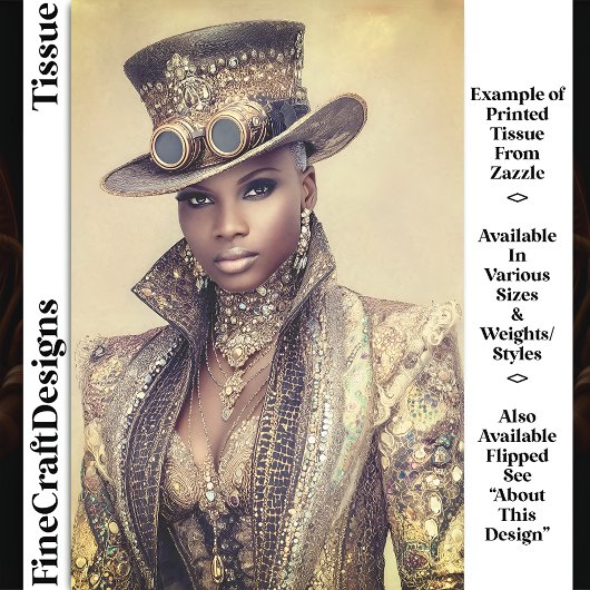 Frau in Beaded Jacket & Hat DM5LF Decoupage Seidenpapier