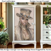 Frau in Beaded Jacket & Hat DM5R Decoupage Seidenpapier