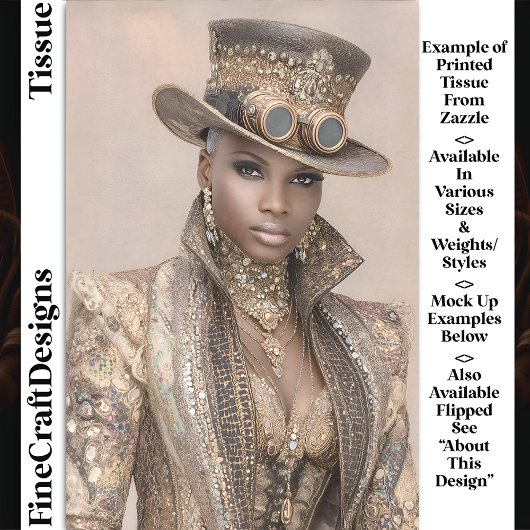 Frau in Beaded Jacket & Hat DM5R Decoupage Seidenpapier