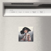Frau in bestickter Bluse Magnet (In Situ (Geschirrspüler))