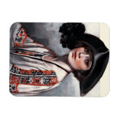 Frau in bestickter Bluse Magnet (Horizontal)
