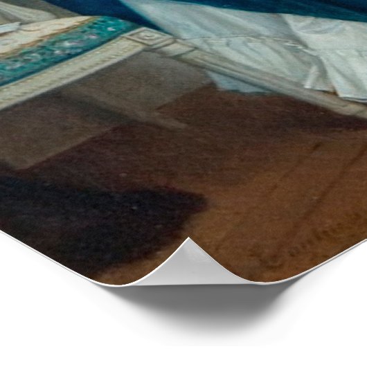 Frau in Bibliothekspendern Poster (Ecke)