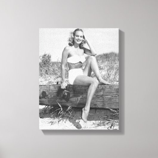 Frau in Bikini Leinwanddruck (Vorderseite)