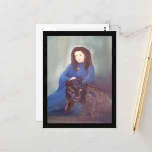 Frau in Black Panther Postcard Postkarte