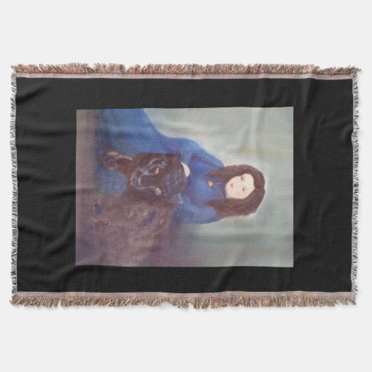Frau in Black Panther Throw Blanket Decke (Vorderseite)