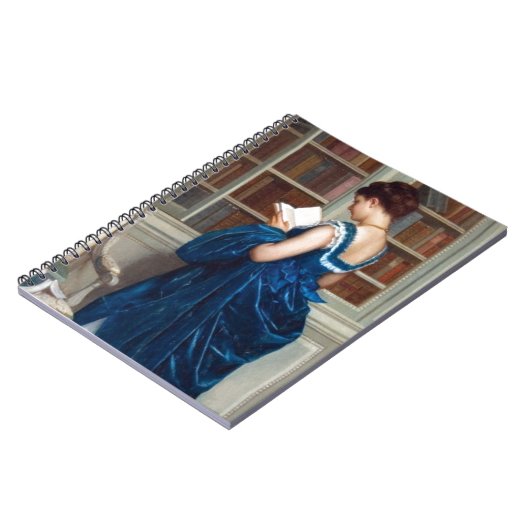 Frau in Blau, Buch lesen (Linke Seite)