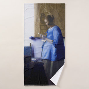 Frau in Blau, Johannes Vermeer Badehandtuch