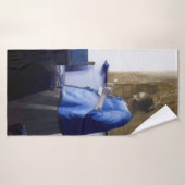 Frau in Blau, Johannes Vermeer Badehandtuch (Badehandtuch)