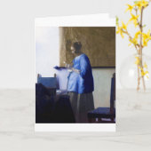 Frau in Blau, Johannes Vermeer Karte (Gelbe Blume)