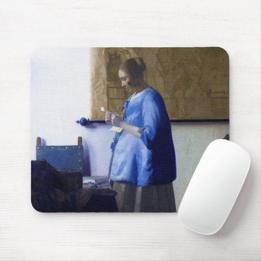 Frau in Blau, Johannes Vermeer Mousepad (Mit Mouse)