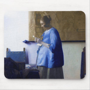 Frau in Blau, Johannes Vermeer Mousepad