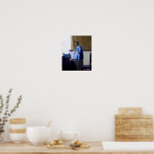 Frau in Blau, Johannes Vermeer Poster (Küche)