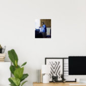 Frau in Blau, Johannes Vermeer Poster (Heimbüro)