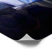 Frau in Blau, Johannes Vermeer Poster (Ecke)