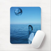 Frau in Blau Mousepad (Mit Mouse)