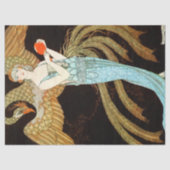 Frau in blauem Kleid Seidenpapier (Vorderseite)