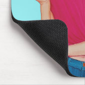 Frau in blauen Jeans Ölgemälde Mousepad (Ecke)