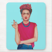 Frau in blauen Jeans Ölgemälde Mousepad (Vorne)