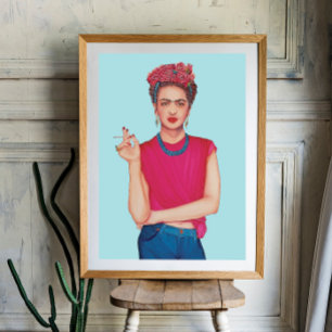 Frau in blauen Jeans Ölmalerei   Fotodruck