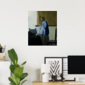 Frau in Blue Reading ein Brief von Vermeer - Poste Poster (Heimbüro)