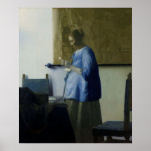 Frau in Blue Reading ein Brief von Vermeer - Poste
