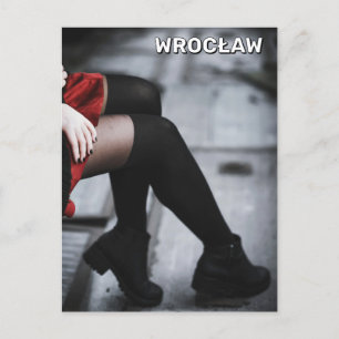 Frau in Breslau, Polen Postkarte