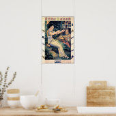 Frau in Canton Shoes Alte chinesische Werbung Poster (Küche)