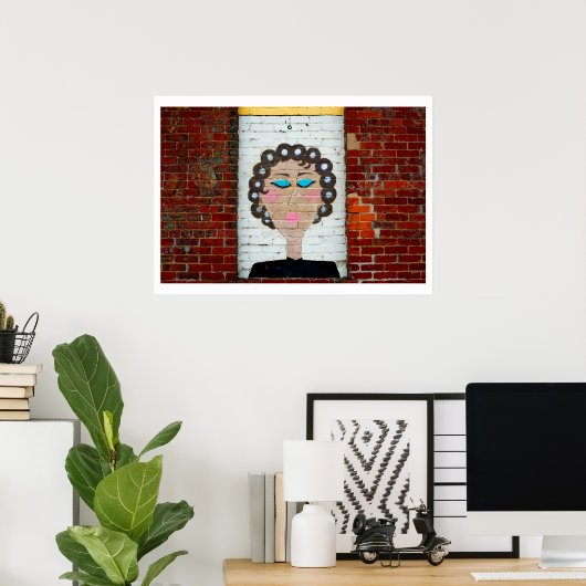 Frau in Curlers Poster (Heimbüro)