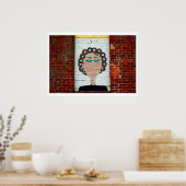 Frau in Curlers Poster (Küche)