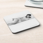 Frau in der Badebekleidung Getränkeuntersetzer (Linke Seite)