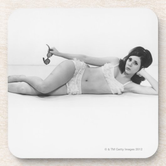 Frau in der Badebekleidung Getränkeuntersetzer (Vorderseite)