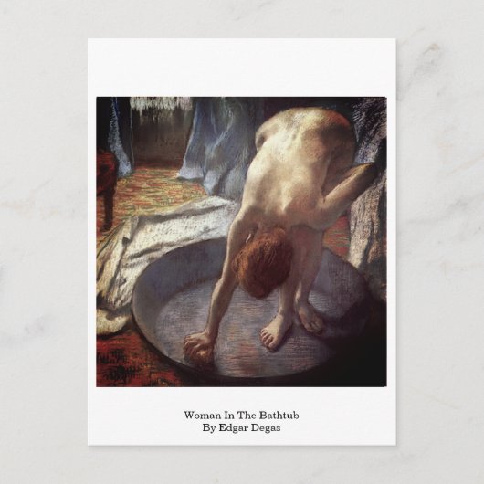 Frau in der Badewanne von Edgar Degas Postkarte (Vorderseite)