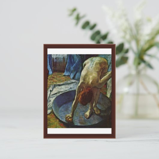 Frau in der Badewanne von Edgar Degas Postkarte (Stehend Vorderseite)