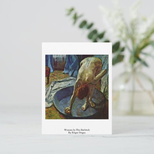 Frau in der Badewanne von Edgar Degas Postkarte (Stehend Vorderseite)