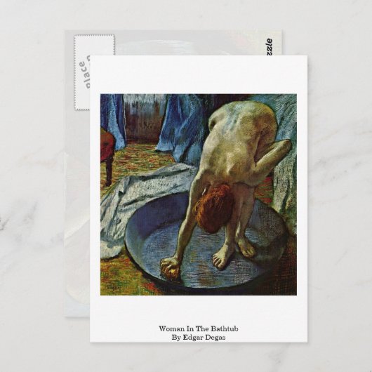 Frau in der Badewanne von Edgar Degas Postkarte (Vorne/Hinten)