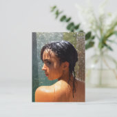 Frau in der Dusche Postkarte (Stehend Vorderseite)
