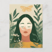 Frau in der Natur Postkarte (Vorderseite)