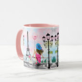 Frau in der Pariser Eiffelturm-Tasse Tasse (Vorderseite Links)
