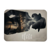 Frau in der Skyline-Landschaft Londons Magnet (Horizontal)
