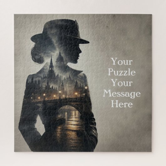 Frau in der Skyline-Landschaft Londons Puzzle (Vertikal)