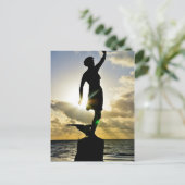 Frau in der Sonne Postkarte (Stehend Vorderseite)