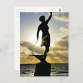 Frau in der Sonne Postkarte (Vorne/Hinten)