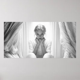 Frau in einem Atelier mit Gesichtsausdruck in ihre Poster