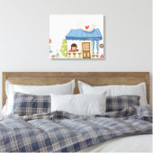 Frau in einem Café Leinwanddruck (Insitu (Schlafzimmer))